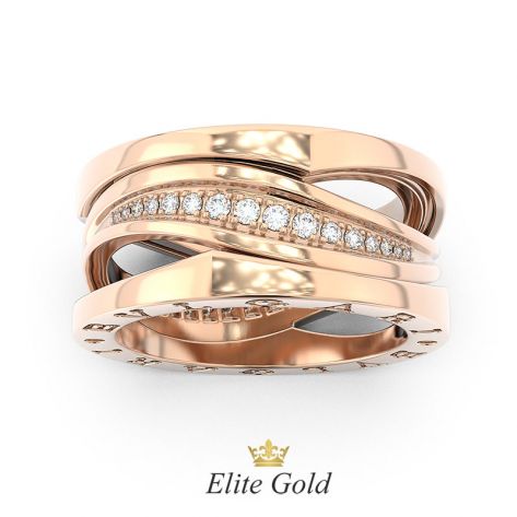 кольцо в стиле Bvlgari Legend Ring с камнями