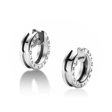серьги в стиле bvlgari zero без камней в белом золоте