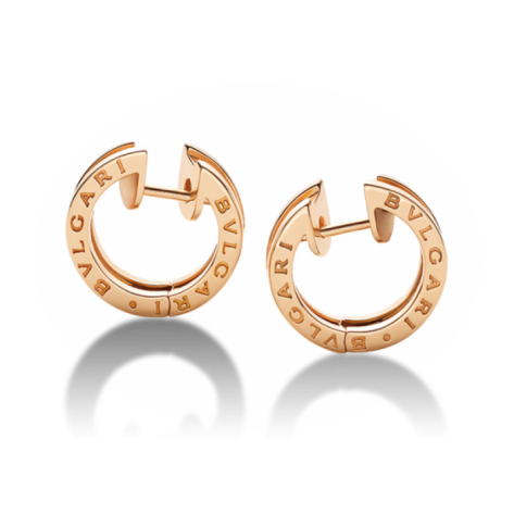 серьги в стиле bvlgari zero без камней в красном золоте вид спереди