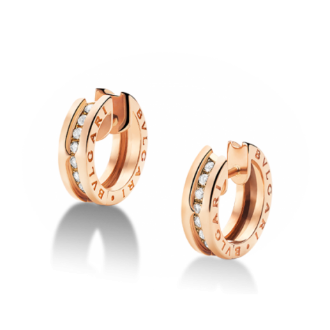 серьги в стиле bvlgari zero с камнями в красном золоте