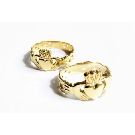 кладдахское ирландское кольцо без камней с плетением пара