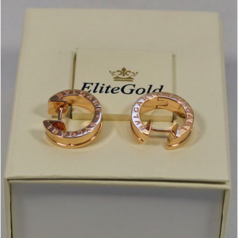 серьги в стиле bvlgari zero без камней в краном золоте elitegold