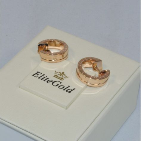 серьги в стиле bvlgari zero без камней в краном золоте elitegold
