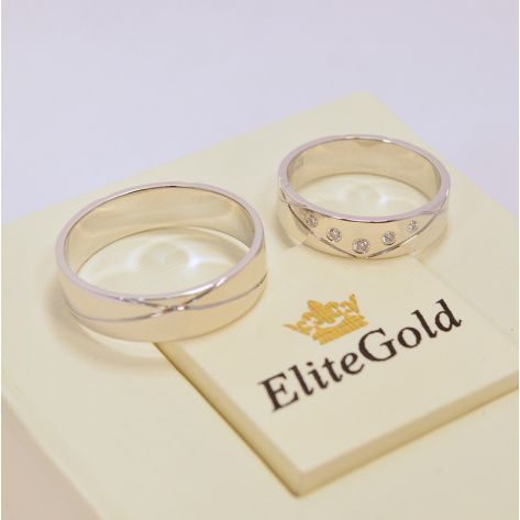 обручальные кольца в белом золоте 585 с бриллиантами