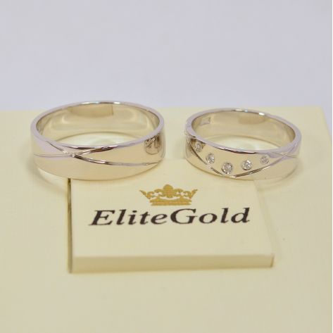 обручальные кольца с бриллиантами в белом золоте