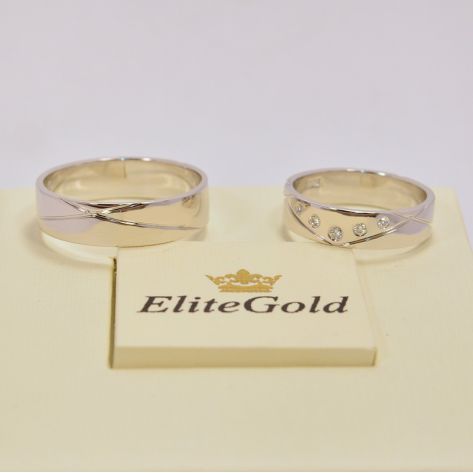 обручальные кольца в белом золоте 585 с бриллиантами