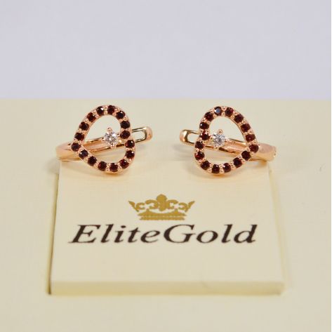 серьги с гранатами и бриллиантами