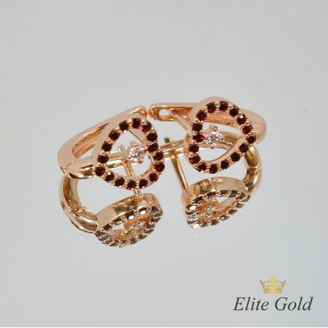 серьги с гранатами и бриллиантами