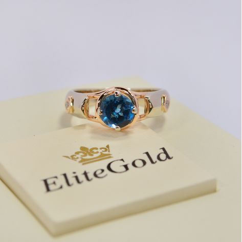 Кольцо Siren с топазом London Blue