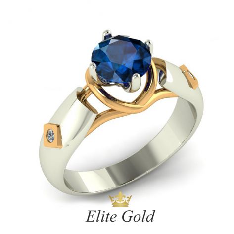 кольцо Siren с топазом London Blue и двумя бриллиантами