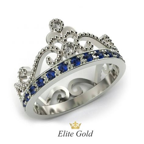 кольцо Cronprincess с бриллиантами и сапфирами