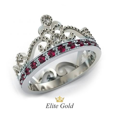 кольцо Cronprincess с бриллиантами и рубинами