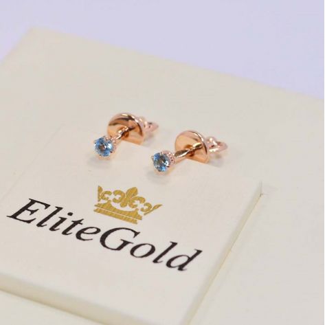 серьги Petite в красном золоте с топазами Swiss