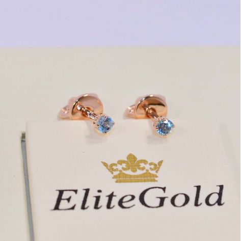 серьги Petite в красном золоте с топазами Swiss