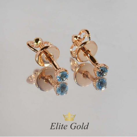 серьги Petite в красном золоте с топазами Swiss