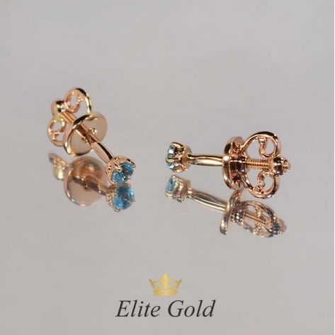 серьги Petite в красном золоте с топазами Swiss