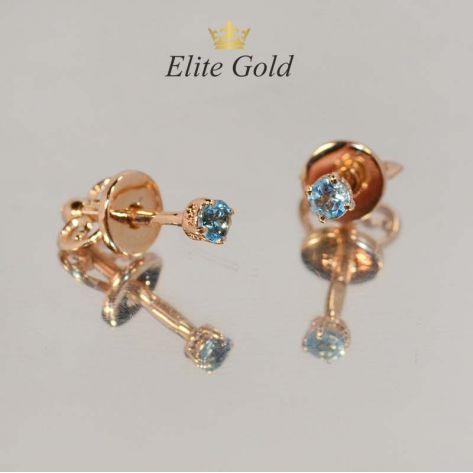 серьги Petite в красном золоте с топазами Swiss