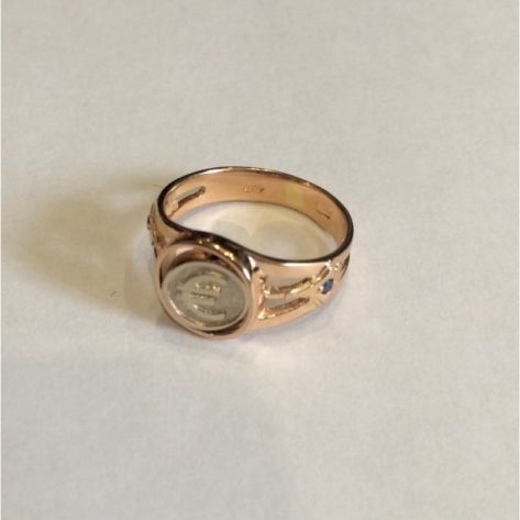 печатка в белом и красном золоте