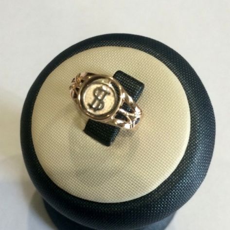 печатка в белом и красном золоте