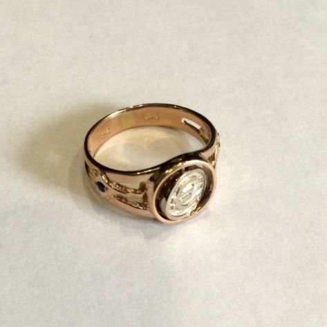 печатка в белом и красном золоте