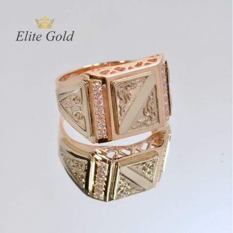 в красном золоте и белые накладки, боковые камни белые