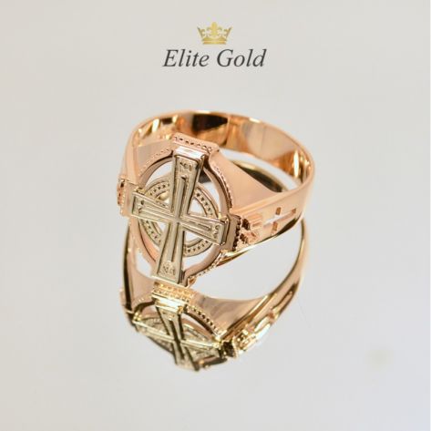 кольцо в красном и белом золоте