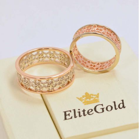 кольца Свадебник в красном и белом золоте