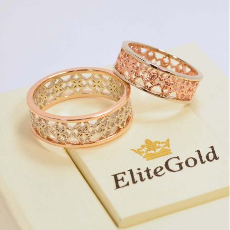 кольца Свадебник в красном и белом золоте
