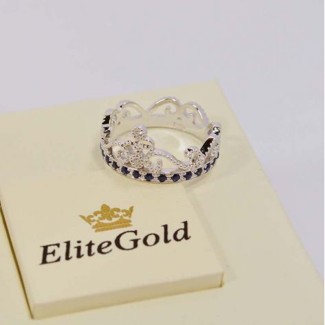 кольцо Cronprincess с бриллиантами и сапфирами