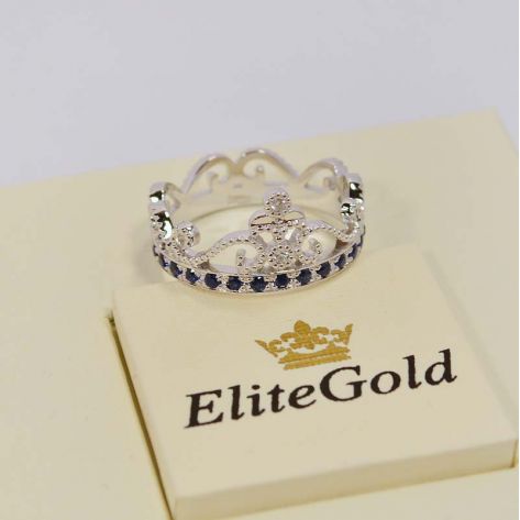 кольцо Cronprincess с бриллиантами и сапфирами
