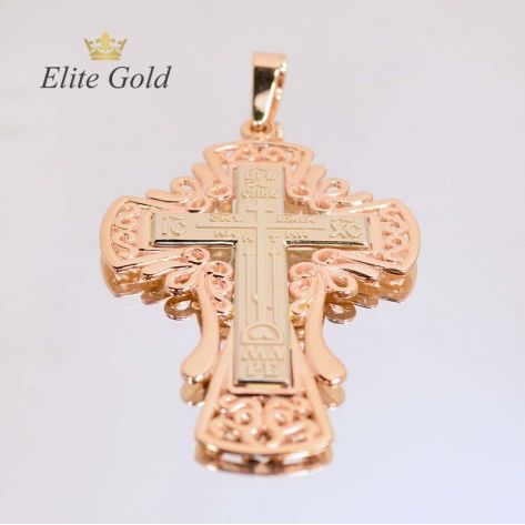 крест в красном и белом золоте середина