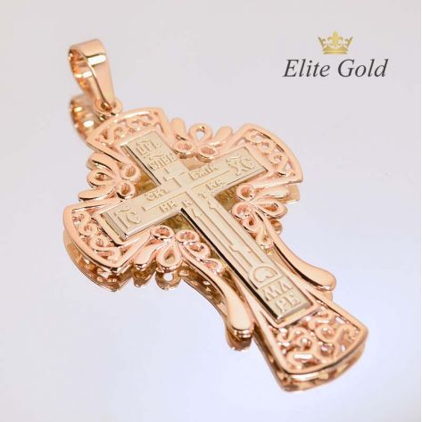 крест в красном и белом золоте середина