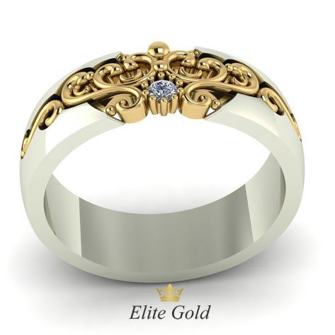 кольцо Ellette в белом и лимонном золоте