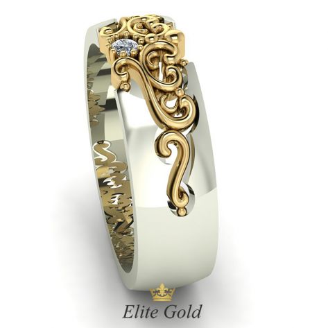 кольцо Ellette в белом и лимонном золоте