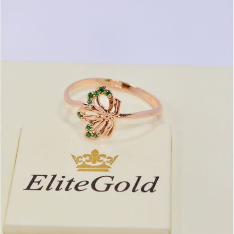 красное золото с зелеными камнями