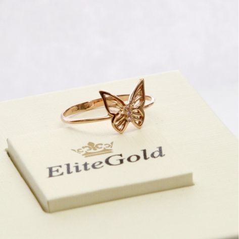 в красном золоте с розовыми камнями