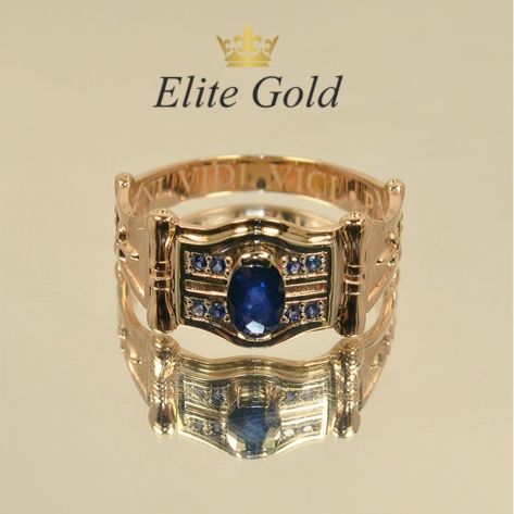 с синими фианитами в красном и белом золоте