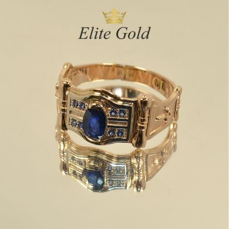 с синими фианитами в красном и белом золоте