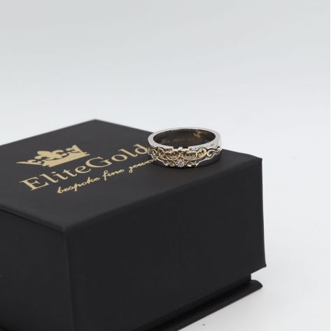 кольцо Ellette в белом и лимонном золоте