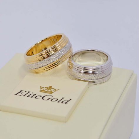 Кольца Amantium в лимонном и белом золоте