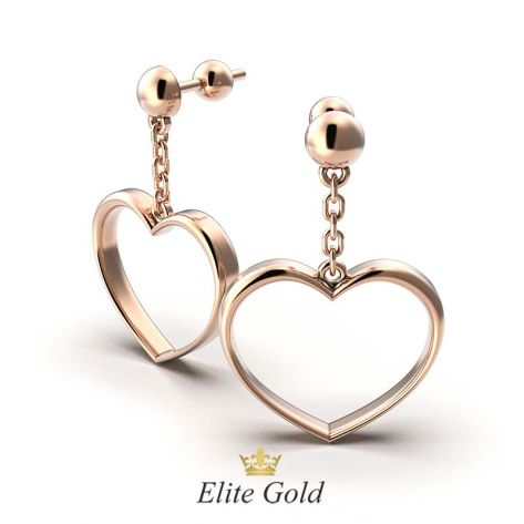 серьги Young Hearts в красном золоте