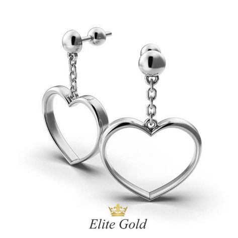 серьги Young Hearts в белом золоте