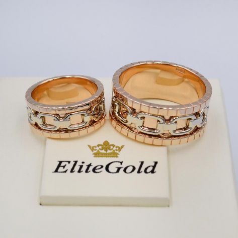 ольца Tandem с основой из красного золота и белой цепью