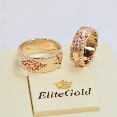 кольца Fairytale в красном и белом золоте