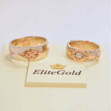 кольца Fairytale в красном и белом золоте