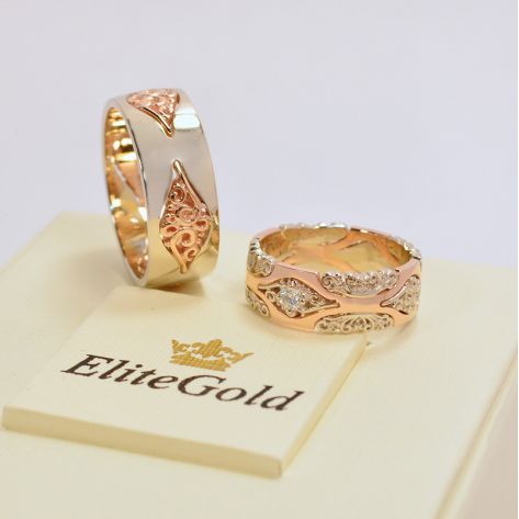 кольца Fairytale в красном и белом золоте