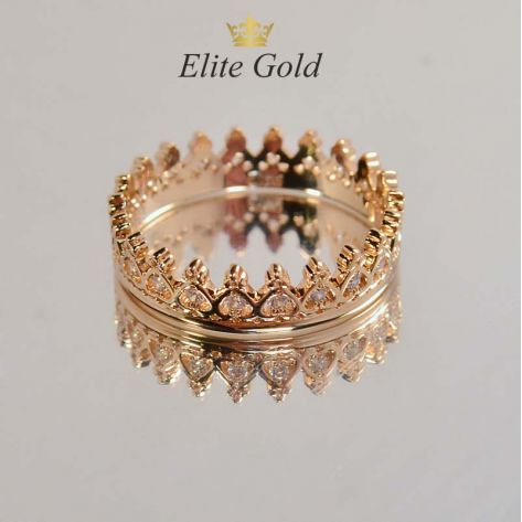 Tiara ring - Кольцо Корона в красном золоте