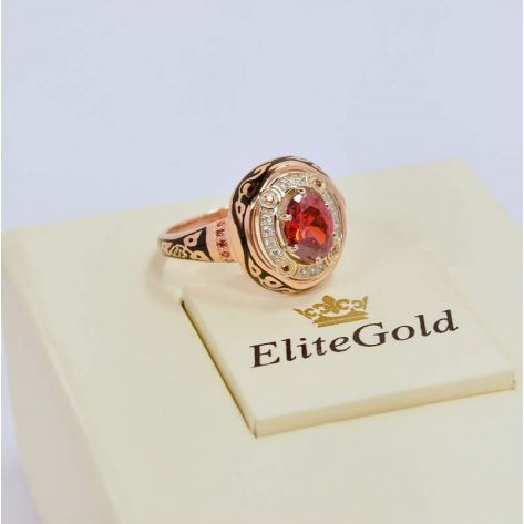 перстень Desert Sands в красном и белом золоте 585