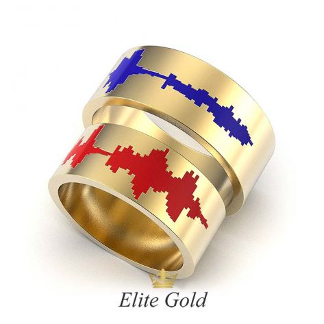 кольца Impulso с красной и синей эмалью