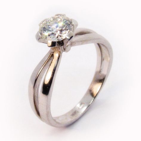 кольцо помолвочное с бриллиантом 1 карат